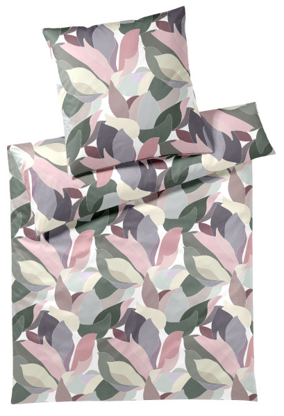 Bettwäsche NIGHT GARDEN Satin in beige aus Baumwolle