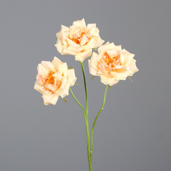 Kunstblume Rosenzweig in apricot aus Kunststoff