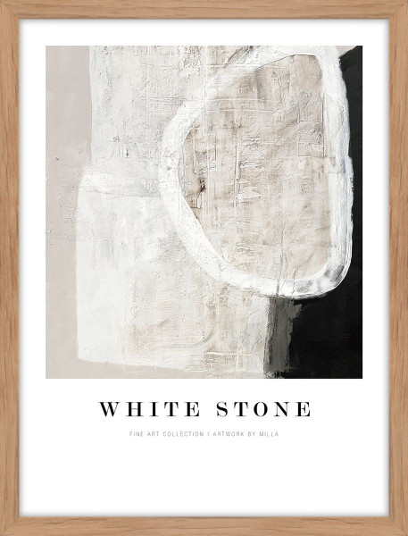Kunstdruck WHITE STONE in mehrfarbig