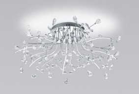 Deckenleuchte CRYSTAL X in silberfarben aus Metall