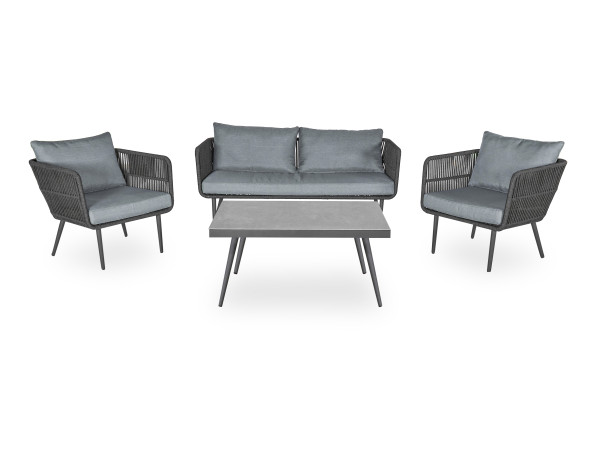 Lounge-Set outdoor SAIGON 4-tlg. in grau