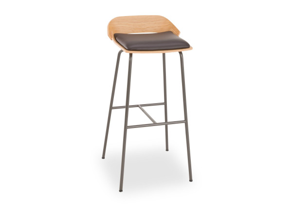 Barhocker ROLF BENZ 650 in grau aus Leder