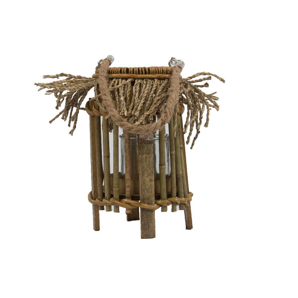 Laterne FRANSEN in beige aus Bambus