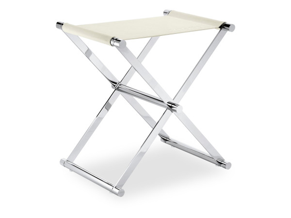 Hocker JOOP! HOMELINE in weiß/chrom aus verchromt