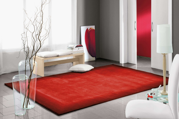 Teppich TAMI in rot aus Schurwolle