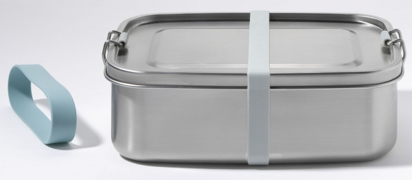 Lunchbox in silberfarben aus Edelstahl
