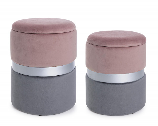 Hocker POLINA 2er Set in mehrfarbig