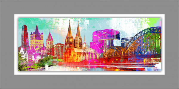 Aludibondbild KÖLN in bunt aus Aluminium