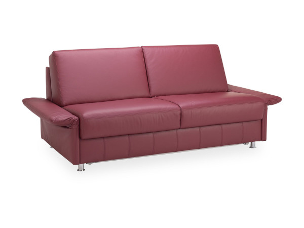 Schlafsofa Rolf Weber BERLIN in bordeaux aus Leder