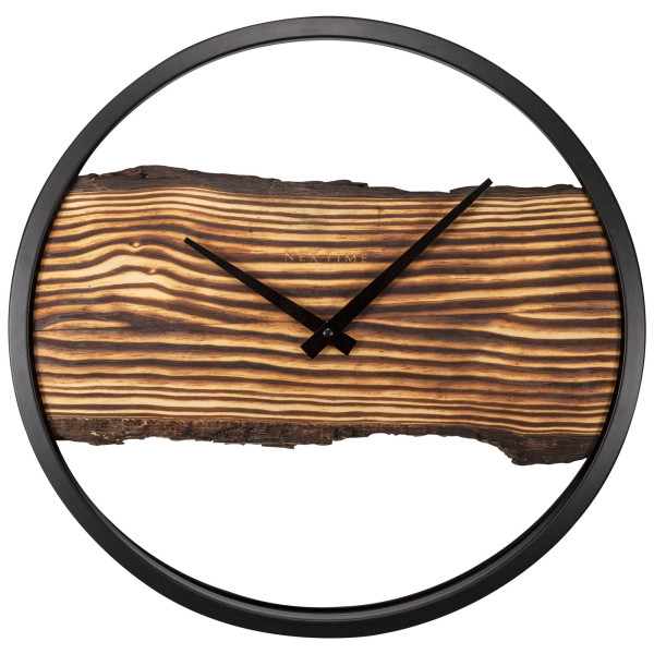 Wanduhr NEXTIME WALD in braun aus Holz