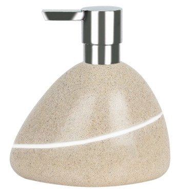 Seifenspender ETNA sand in braun aus Polyresin