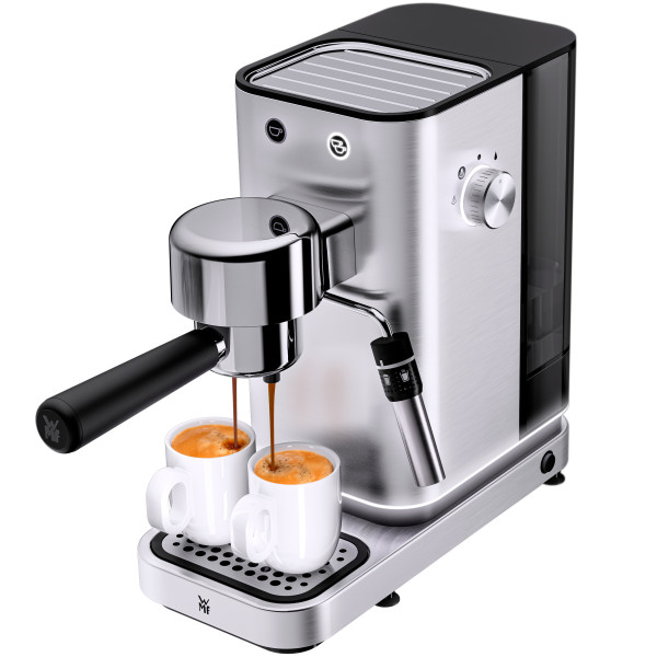 Espresso WMF Siebträger-Maschine in silberfarben aus Metall