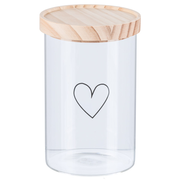 Vorratsdose HEART in klar aus Glas